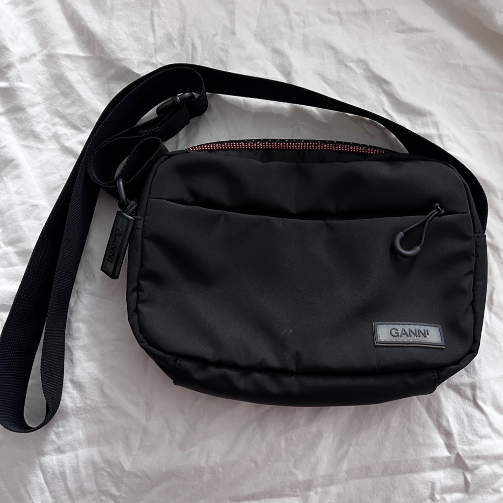 Ganni Black Festival Crossbody Bag with Adjustable Strap